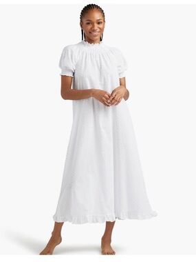 open lace back dress The Cosima Nap Dress in White Patchwork Organza